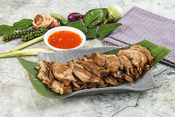 Asian cuisine Baked duck breast
