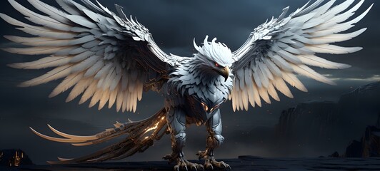 Galaxy Version of white griffin world, ai generative