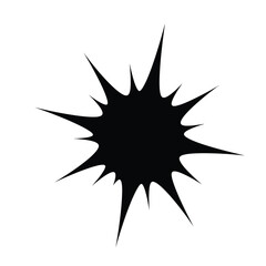 Black starburst shape graphic design element
