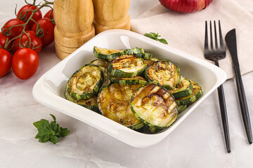 Vegan cuisine Grilled zucchini slices