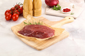 Raw beef meat uncocked steak