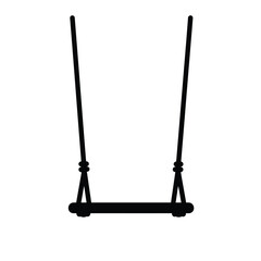 Simple black silhouette empty childrens swing set