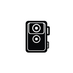 Trail camera icon black silhouette design