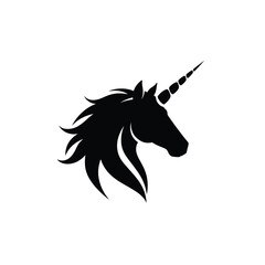Majestic unicorn head silhouette elegant design