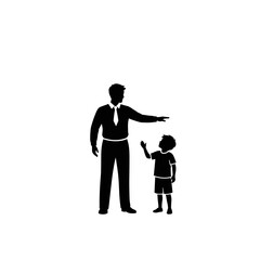 Father and son interacting with gestures on a transparent background
