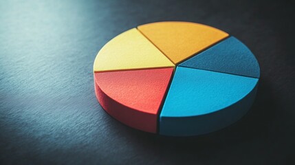 Fototapeta premium A pie chart showing asset allocation in a financial portfolio
