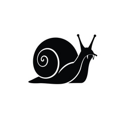 Black silhouette of a snail with fangs © dipu