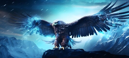 Galaxy Version of white griffin world, ai generative