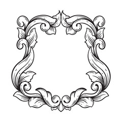Vector vintage baroque ornament. Retro pattern antique style acanthus