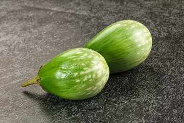 Ripe green mini eggplants heap