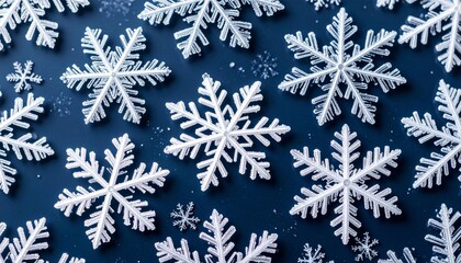 Macro Snowflake Pattern, Repeating Crystals on Cold Glass Surface
