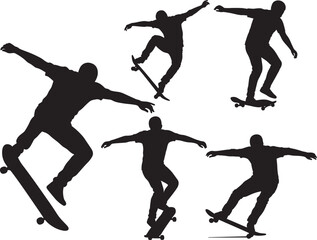 Skateboarder silhouette vector illustration