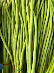 fresh green beans in the market