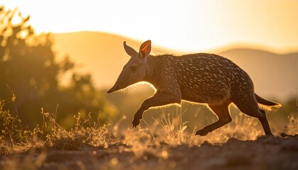 Obraz premium Aardvark's athletic prowess, A stunning capture of wildlife in action
