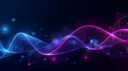 Futuristic abstract background with glowing waves and soft particles, perfect for UI design, meditation apps, tech keynote slides, sci-fi YouTube covers, and modern digital wallpapers"

