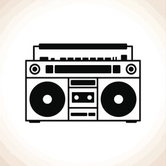 Fototapeta premium Vintage boombox stereo cassette player icon