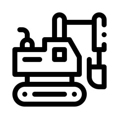 Excavator line icon