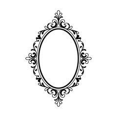 Elegant oval frame with ornate floral design
