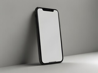 White tablet and two smartphones with blank screens on display