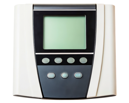 Digital control panel for advanced appliance operation on a transparent background