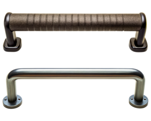 Sturdy grab bars for enhanced bathroom safety and support on a transparent background