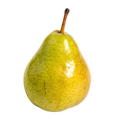 A single sweet and ripe anjou pear isolated on a transparent background