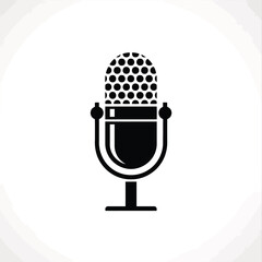 Retro microphone icon black and white design