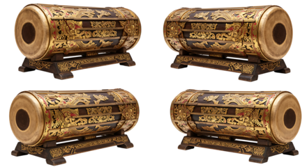 Ornate cylindrical decorated objects