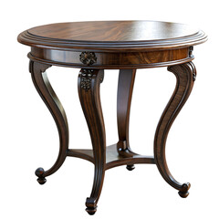 Classic Polished Wood Side Table with Curved Legs