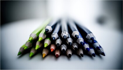 Colorful pencils close-up
