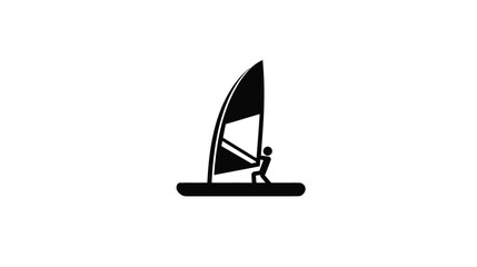 Windsurfing Icon: A Minimalist Vector Graphic