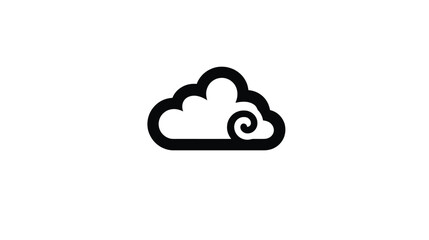 Cloud Icon: Weather Symbol, Minimalist Design, Vector Graphic