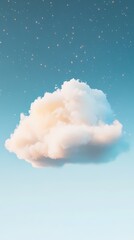 Rainbow blue sky white cloud landscape illustration poster background