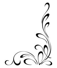 corner decorative element with an ornate pattern of smooth lines; graphic design