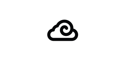 Cloud Icon: Minimalist Swirl Design for Websites & Apps