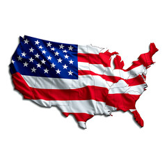 Patriotic U.S. Map with American Flag for Independence Day