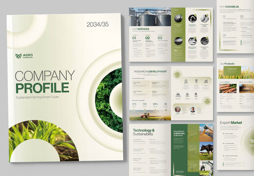 Company Profile Template with Agriculture, Farming & Environmental Theme