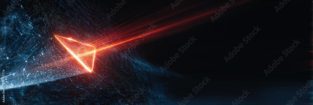 Leinwandbilder security system intercepts phishing pulse in digital grid with a striking visual effect