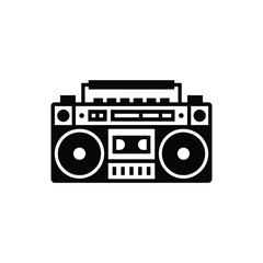 Retro boombox cassette player stereo icon
