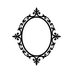 Elegant oval frame with ornate flourishes