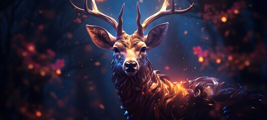 Galaxy Version of lady deer world, ai generative
