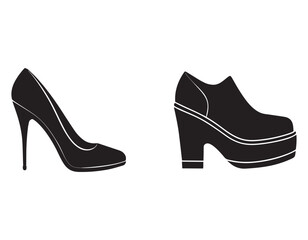 stiletto heels sketch platform shoes icon vector silhouette illustration