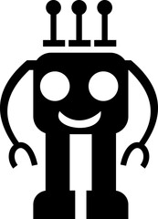 Robot Icon, icons in vibrant and outline styles, showcasing playful designs, ideal for technology, and futuristic projects. Digital artificial intelligence chatbot, friendly Electric cyborg agent