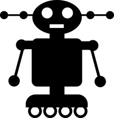 Robot Icon, icons in vibrant and outline styles, showcasing playful designs, ideal for technology, and futuristic projects. Digital artificial intelligence chatbot, friendly Electric cyborg agent