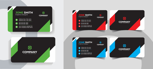 Creative Business Card Layout with Modern Grid Style for Professionals. Modern business card template for corporate and personal branding.