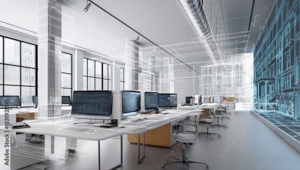 Poster empty classroom scene depicted through advanced generative ai, showcasing a calm learning space.