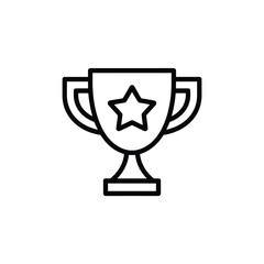 Award winning trophy icon line art graphic