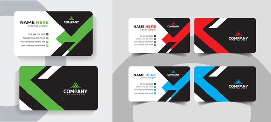 Clean and Modern Business Card Template with Creative Elements. Modern business card template for corporate and personal branding.