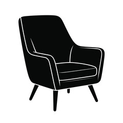 Modern silhouette armchair icon design