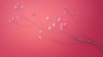 Delicate pink flowers on a vibrant background